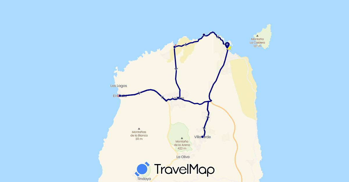 TravelMap itinerary: driving, hiking in Spain (Europe)