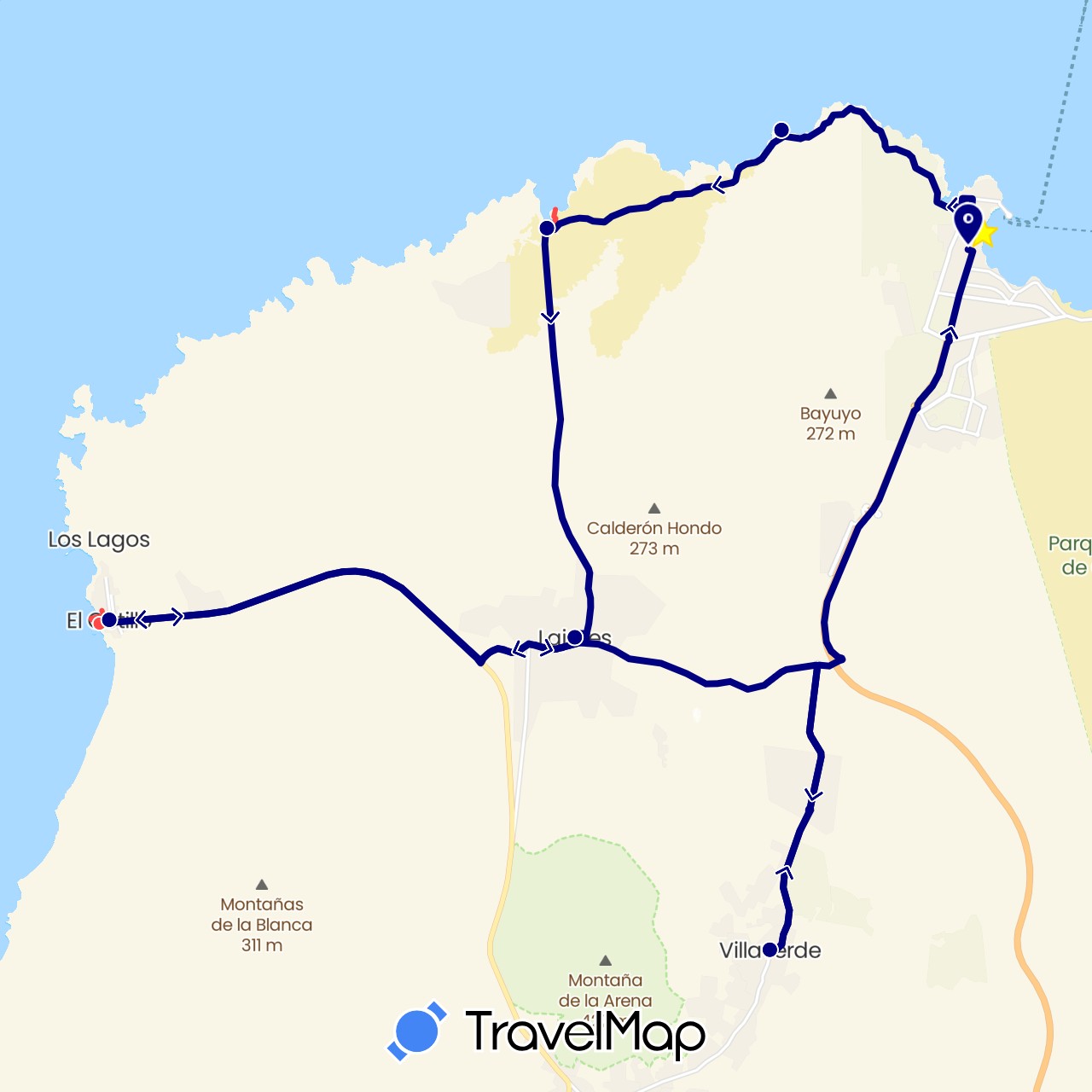 TravelMap itinerary: driving, hiking in Spain (Europe)