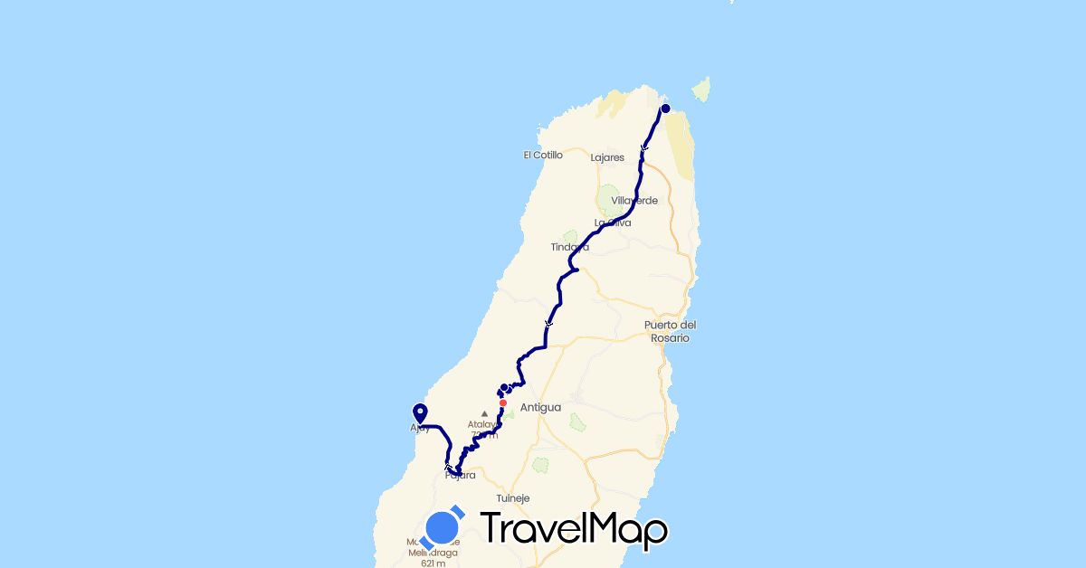 TravelMap itinerary: driving, hiking in Spain (Europe)